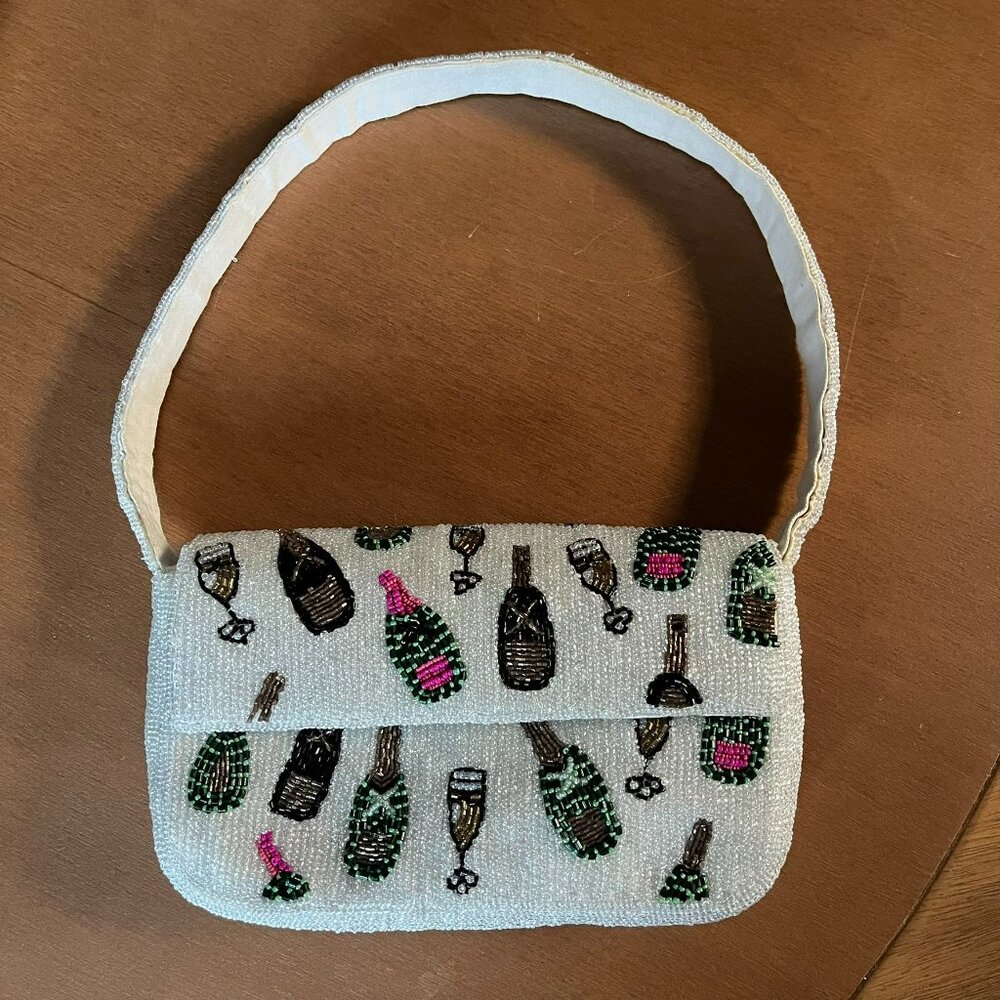 Anthropologie | Maeve The Fiona Beaded Bag Party Edition | Champagne Pattern - Picture 2 of 8